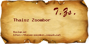 Thaisz Zsombor névjegykártya